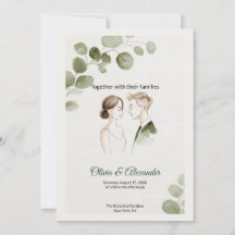 Minimalist Eucalyptus Greenery Wedding Invitation