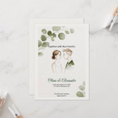Minimalist Eucalyptus Greenery Wedding Invitation Karte (Vorderseite/Rückseite Beispiel)