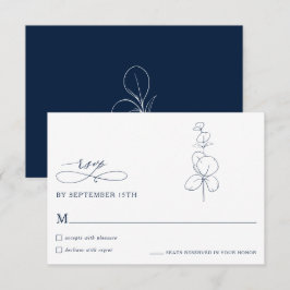 Minimalist Eucalyptus Spring  Wedding RSVP Cards Karte