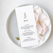 Minimalist Eucalyptus Wedding Menu Card Menükarte