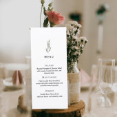 Minimalist Eucalyptus Wedding Menu Card Menükarte