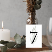 Minimalist Eucalyptus Wedding Table Number Sign Tischnummer