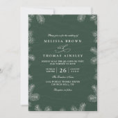 Minimalist Evergreen Rustic Modern QR Code Wedding Einladung (Vorderseite)