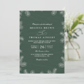 Minimalist Evergreen Rustic Modern QR Code Wedding Einladung (Stehend Vorderseite)