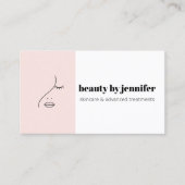 Minimalist Face Logo Esthetician Blush Pink Visitenkarte (Vorderseite)