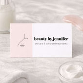 Minimalist Face Logo Esthetician Blush Pink Visitenkarte