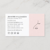 Minimalist Face Logo Permanent Makeup Artist Pink Visitenkarte (Rückseite)