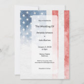 Minimalist Faded American Flag Wedding Einladung (Vorderseite)
