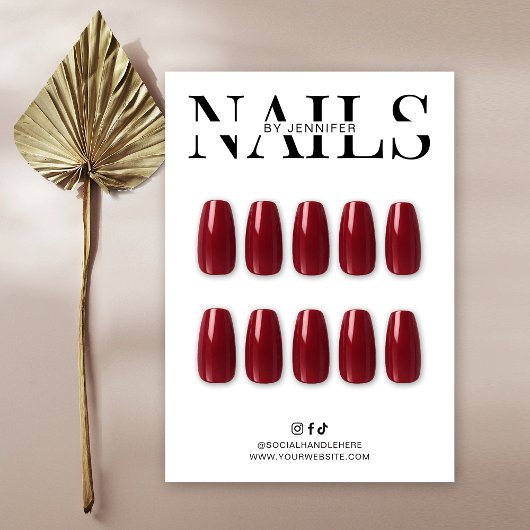 Minimalist False Nails Care Guide & Display Card