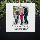 Minimalist Family photo Personalize Keramikornament