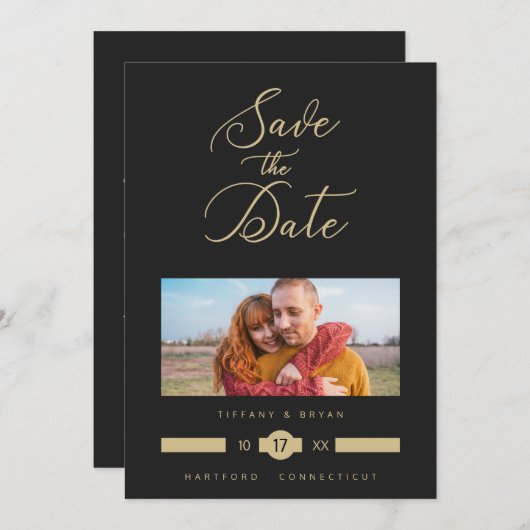 Minimalist Fancy Photo Golden Effect Typography (Vorne/Hinten)