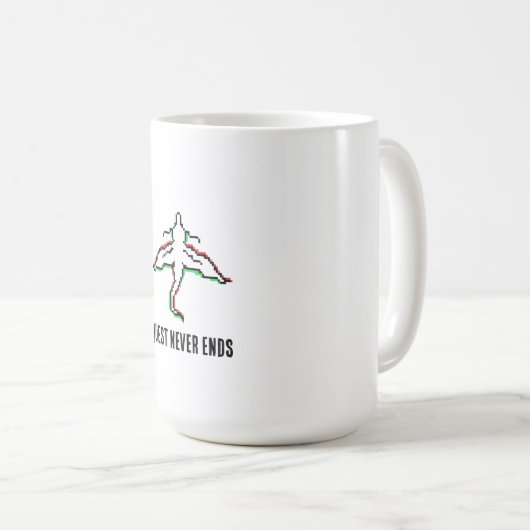Minimalist Fantasy Dragon Art Kaffeetasse (VorderseiteRechts)