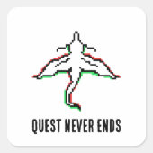 Minimalist Fantasy Dragon Art Quadratischer Aufkleber (Vorderseite)