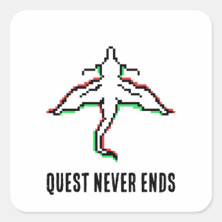 Minimalist Fantasy Dragon Art Quadratischer Aufkleber