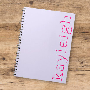 Minimalist Farbige Kinder Name Lila Hot Pink Notizblock