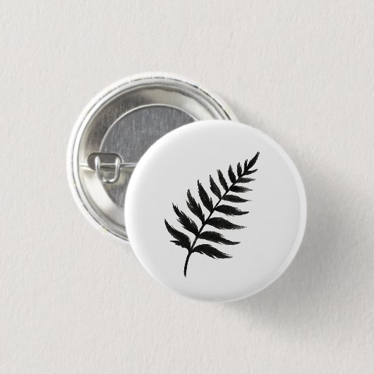 Minimalist Farn – Botanisches Design mit Tuschepin Button (Vorne & Hinten)