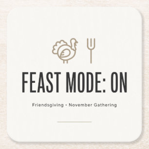 Minimalist Feast-Modus AN Freunde-Dankfest Serviet Rechteckiger Pappuntersetzer
