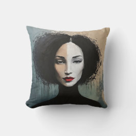 Minimalist Feminine Portrait Painting Kissen