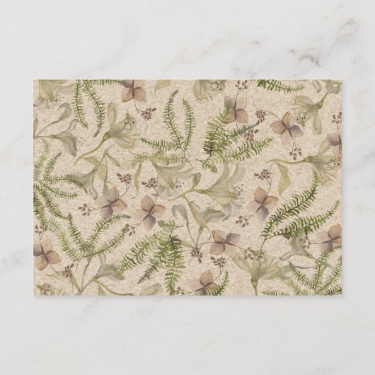 Minimalist Fern Wishing Well | Elegant Wedding Begleitkarte (Rückseite)