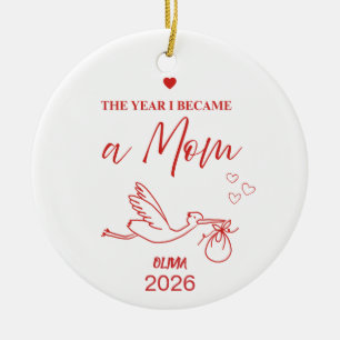Minimalist Festliches Rot Das Jahr, in dem ich Mam Keramik Ornament