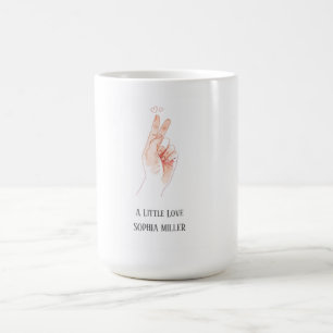 Minimalist Finger-Herz-Baby-Shower-Aufkleber Kaffeetasse