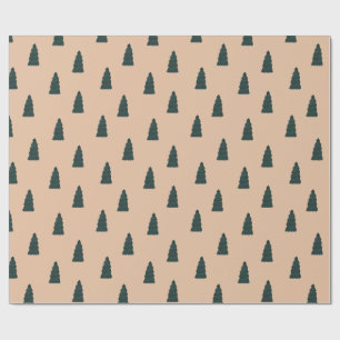 Minimalist fir tree pattern with beige background geschenkpapier