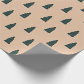 Minimalist fir tree pattern with beige background geschenkpapier (Ecke)