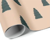 Minimalist fir tree pattern with beige background geschenkpapier (Rolleneckpunkt)