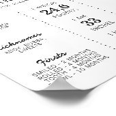 Minimalist First Year Milestone 1st Birthday Stats Poster (Ecke)