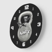 Minimalist Fitness Motivation Große Wanduhr (Winkel)