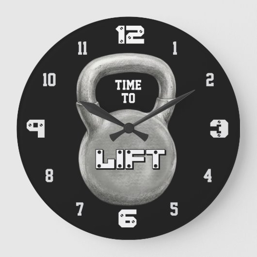 Minimalist Fitness Motivation Große Wanduhr (Vorderseite)