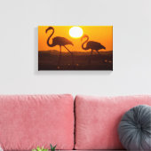 Minimalist Flamingo Silhouette Sunset  Leinwanddruck (Insitu (Wohnzimmer))