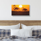 Minimalist Flamingo Silhouette Sunset  Leinwanddruck (Insitu (Schlafzimmer))