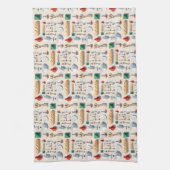 Minimalist flat vector kitchenware and baguettes geschirrtuch (Vertikal)