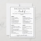 Minimalist Floral Bachelorette Drink If Game Card (Vorderseite)