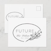 Minimalist Floral Future Mrs. Est 2026 Wedding Ann Ankündigungspostkarte (Vorne/Hinten)