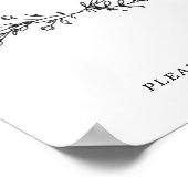 Minimalist Floral Line Art Favors Sign Poster (Ecke)