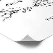 Minimalist Floral Line Art Guest Book Sign Poster (Ecke)