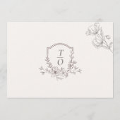 Minimalist Floral Line Art Save the Date Card (Rückseite)