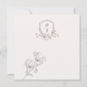 Minimalist Floral Line Art Save the Date Card  (Rückseite)