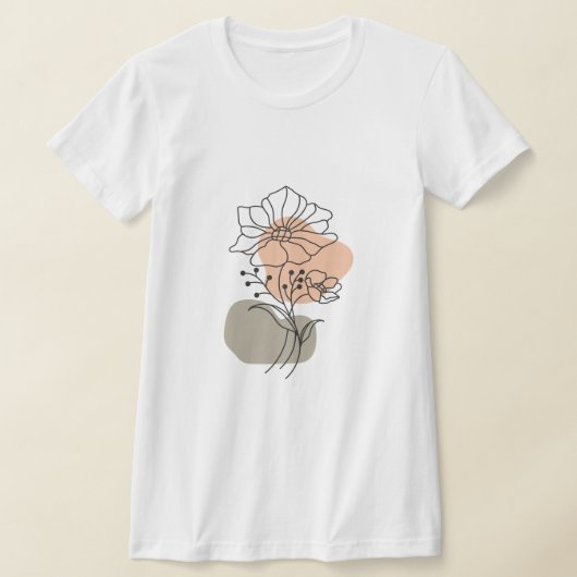 Minimalist Floral Line Art T-Shirt (Ablage )