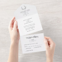 Minimalist Floral Line Art Wedding All In One