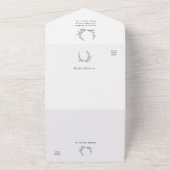 Minimalist Floral Line Art Wedding All In One Einladung (Außenbereich)