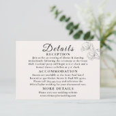 Minimalist Floral Line Art Wedding Enclosure Card Begleitkarte (Stehend Vorderseite)