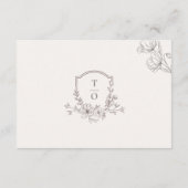 Minimalist Floral Line Art Wedding Enclosure Card Begleitkarte (Rückseite)