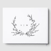 Minimalist Floral Line Art Wedding Guest Book Gästebuch (Rückseite)