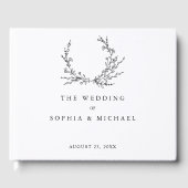 Minimalist Floral Line Art Wedding Guest Book Gästebuch (Vorderseite)