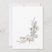 Minimalist Floral Line Art Wedding Invitation Einladung (Rückseite)