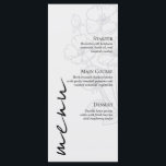 Minimalist Floral Line Art Wedding Menu Card Menükarte<br><div class="desc">Elegant and modern wedding menu card featuring delicate floral line art on a soft neutral background. The minimalist botanical illustration creates a refined and romantic aesthetic, while the clean typography keeps the menu easy to read for guests. Perfect for garden weddings, modern minimalist celebrations, botanical themes, or elegant outdoor receptions....</div>