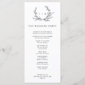 Minimalist Floral Line Art Wedding Program Programm (Rückseite)